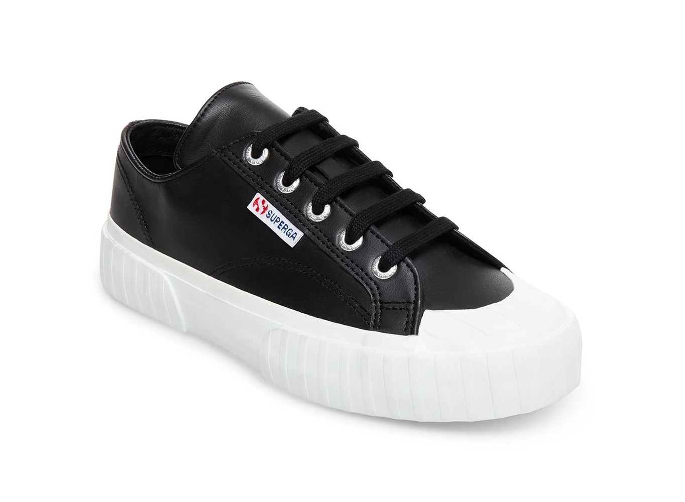 Superga Sneakers Womens - 2630 Cownappau Leather - Black - BHJCR6751